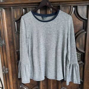 Lucky Brand blouse blue with white design size L in great condition.